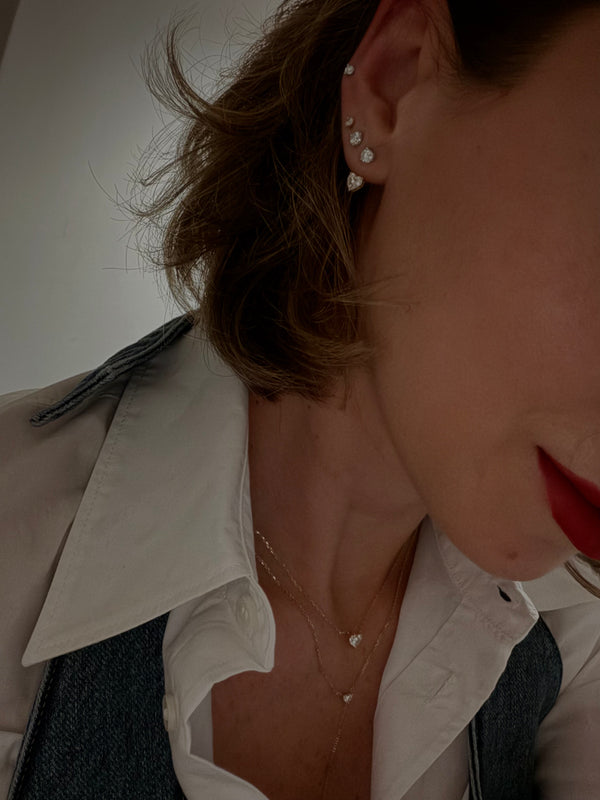 Nia - Heart Ear Jacket Earrings