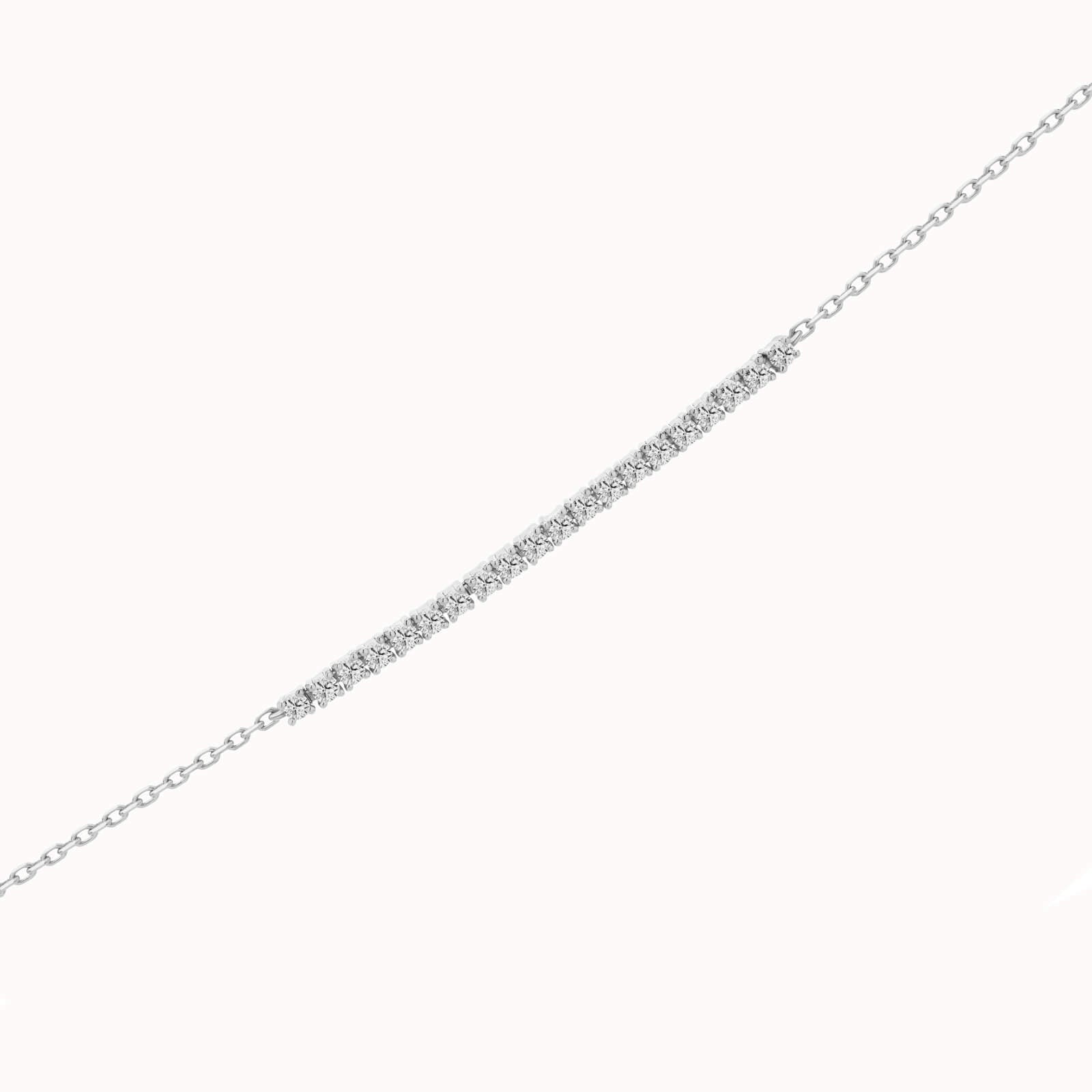 Aurea diamond smile bracelet in solid white gold by Anate, three-quarter angle view
