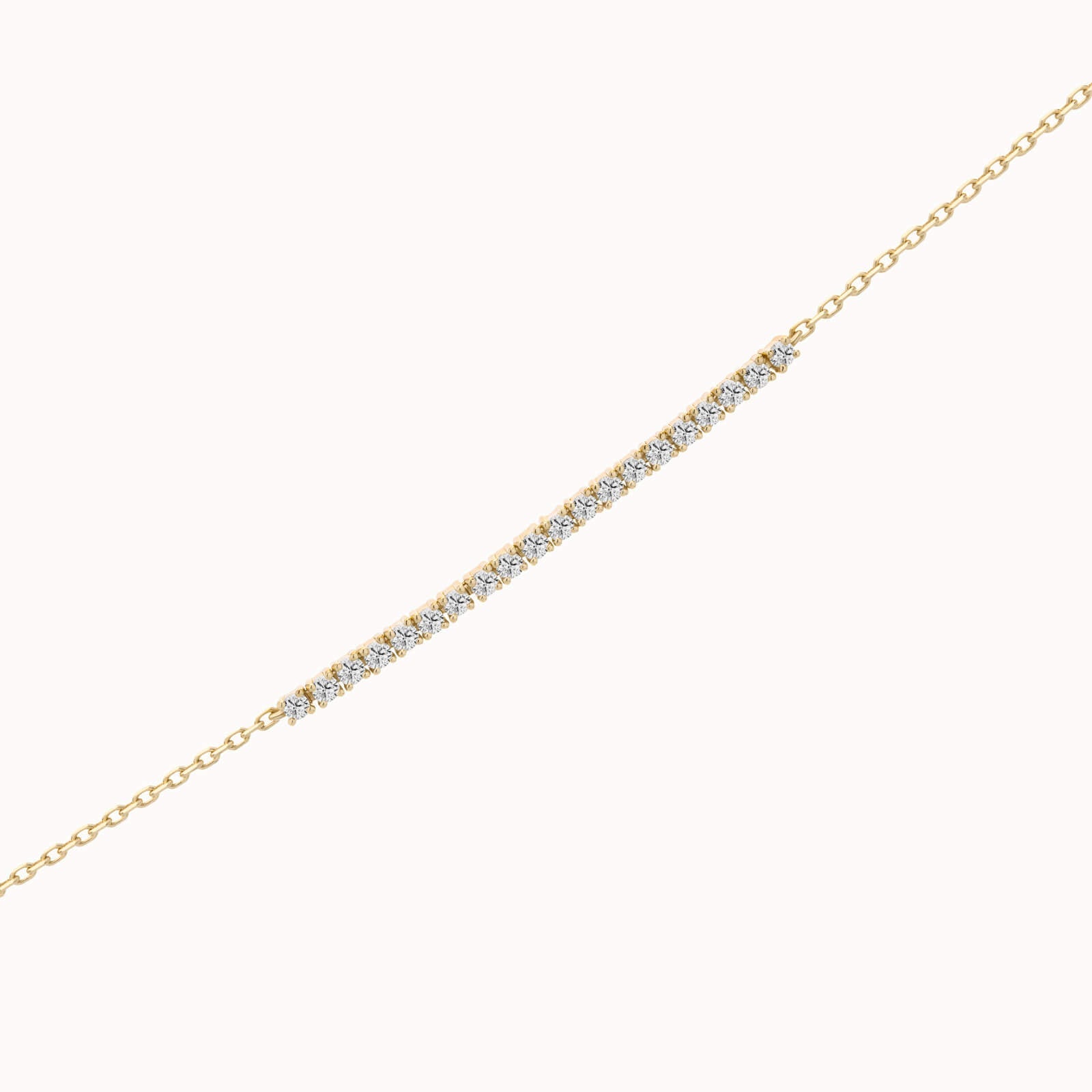 Aurea diamond smile bracelet in solid yellow gold by Anate, three-quarter angle view