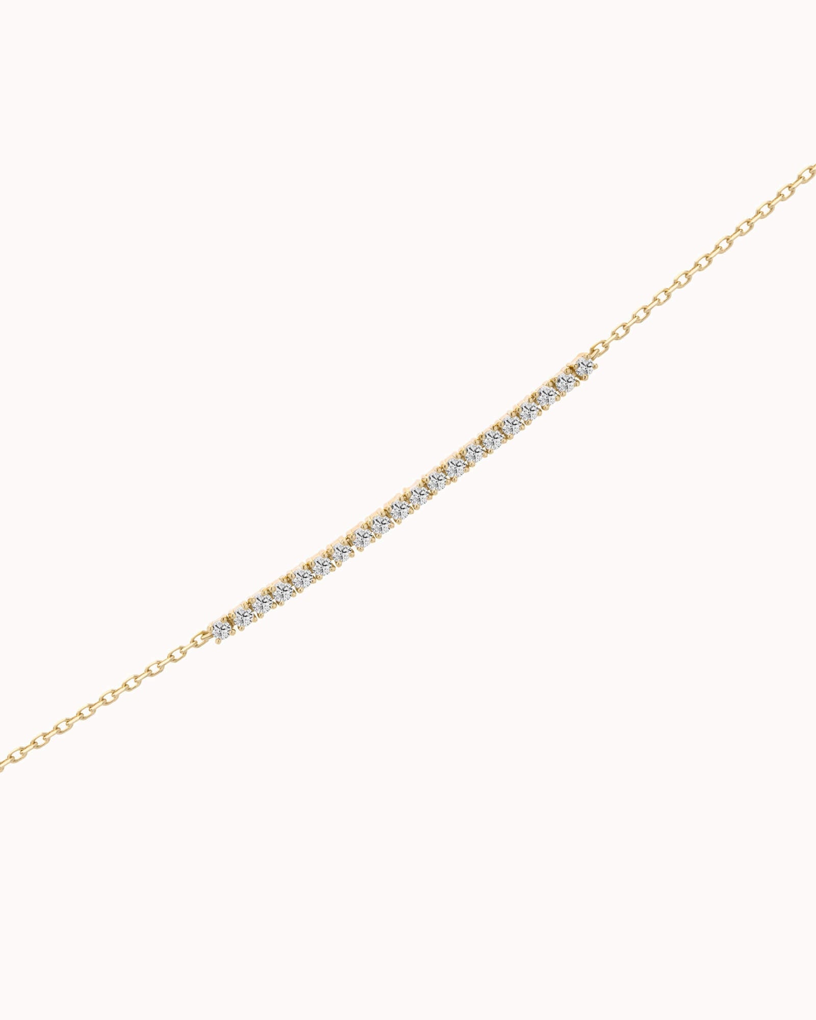 Aurea diamond smile bracelet in solid yellow gold by Anate, three-quarter angle view