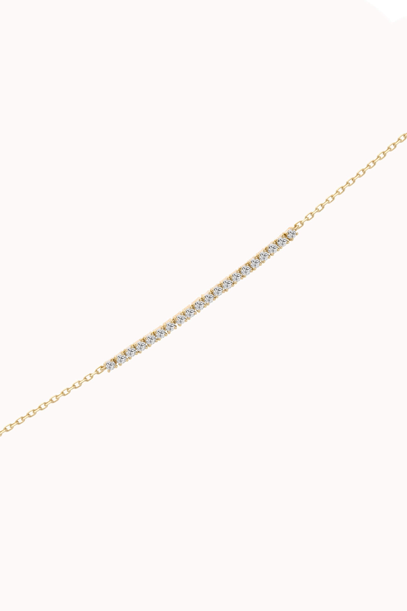 Aurea diamond smile bracelet in solid yellow gold by Anate, three-quarter angle view