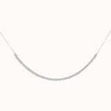 Solea diamond smile necklace in solid white gold by Anate, front view
