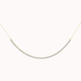 Solea diamond smile necklace in solid yellow gold by Anate, front view