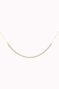 Diamond Smile Necklace - Solid Yellow Gold - Solea