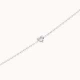 Mara heart diamond bracelet in solid white gold by Anate, three-quarter angle view