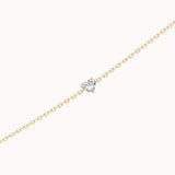 Mara heart diamond bracelet in solid yellow gold by Anate, three-quarter angle view