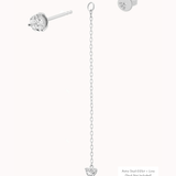 Raya heart diamond drop earrings in solid white gold by Anate, matched pair, front view