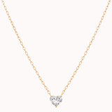 Lumi heart diamond pendant in solid yellow gold by Anate, front view