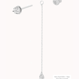 Talya pear diamond drop earrings in solid white gold by Anate, flat-lay studio shot