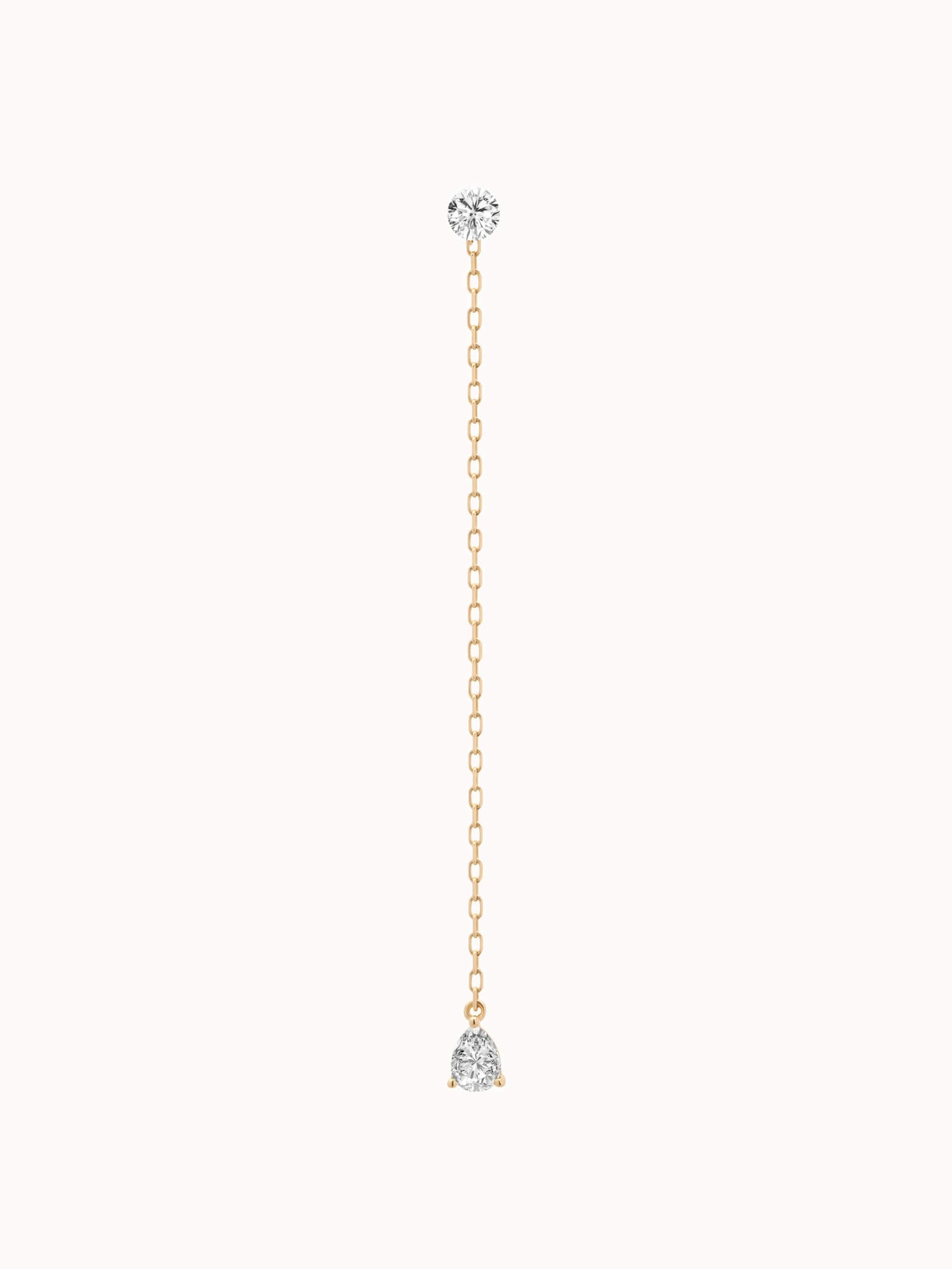 Talya pear diamond drop earrings in solid yellow gold by Anate, front view