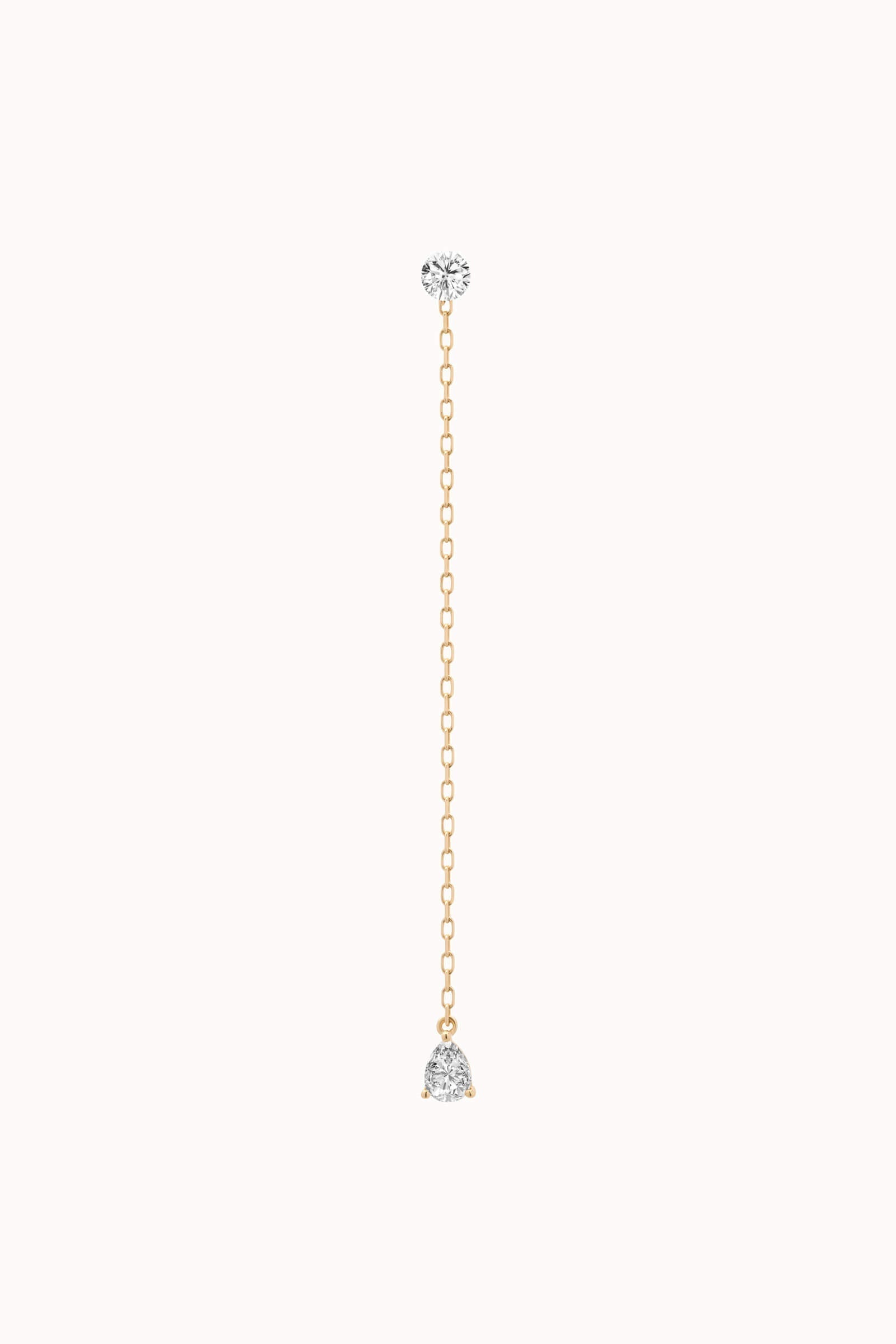 Pear Diamond Drop Earrings - Solid White Gold - Talya
