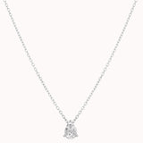 Liora pear diamond pendant in solid white gold by Anate, front view