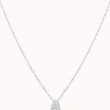 Liora pear diamond pendant in solid white gold by Anate, front view