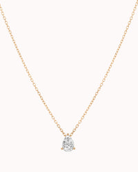 Pear Diamond Pendant - Solid Yellow Gold - Liora