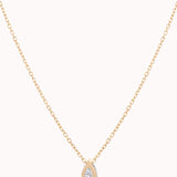 Liora pear diamond pendant in solid yellow gold by Anate, front view
