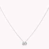 Elara reversible oval diamond pendant in solid white gold by Anate, front view