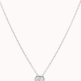 Elara reversible oval diamond pendant in solid white gold by Anate, front view