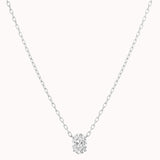 Elara reversible oval diamond pendant in solid white gold by Anate, front view