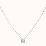 Elara reversible oval diamond pendant in solid yellow gold by Anate, front view