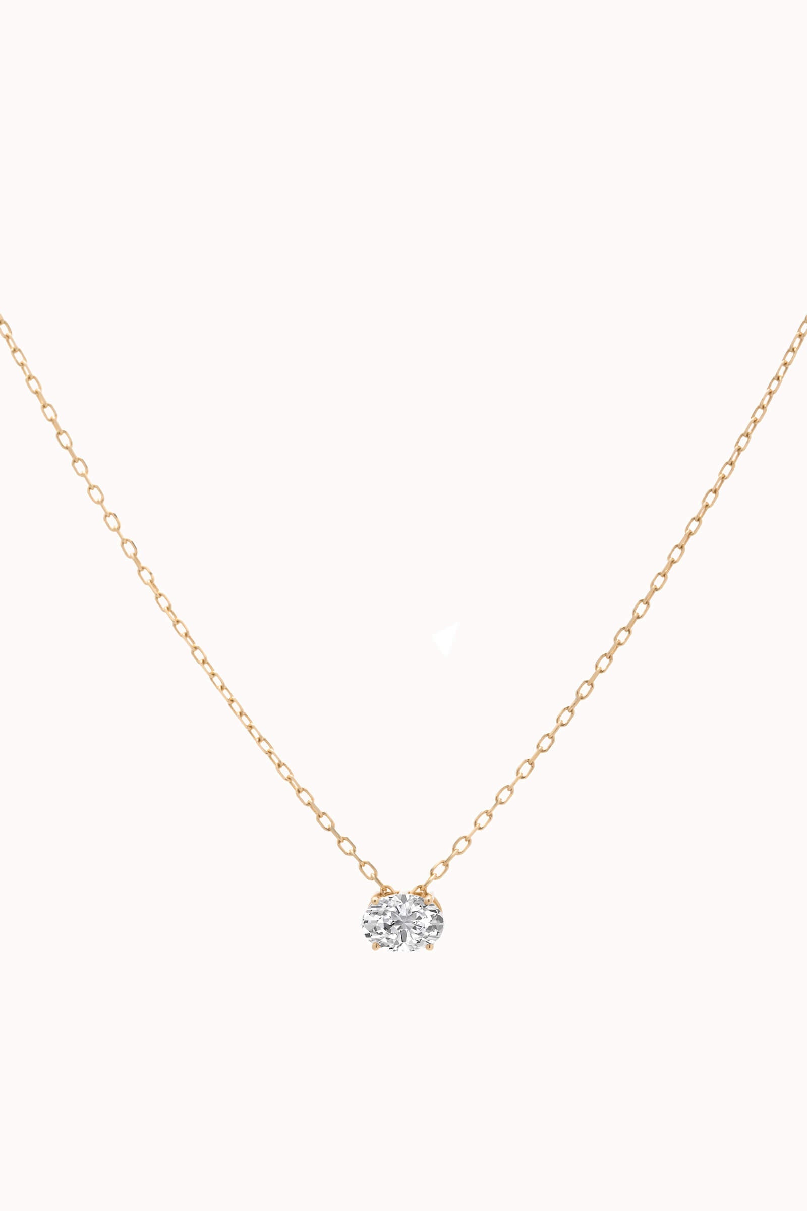 Elara reversible oval diamond pendant in solid yellow gold by Anate, front view
