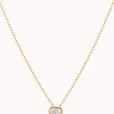 Elara reversible oval diamond pendant in solid yellow gold by Anate, front view