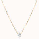 Elara reversible oval diamond pendant in solid yellow gold by Anate, front view
