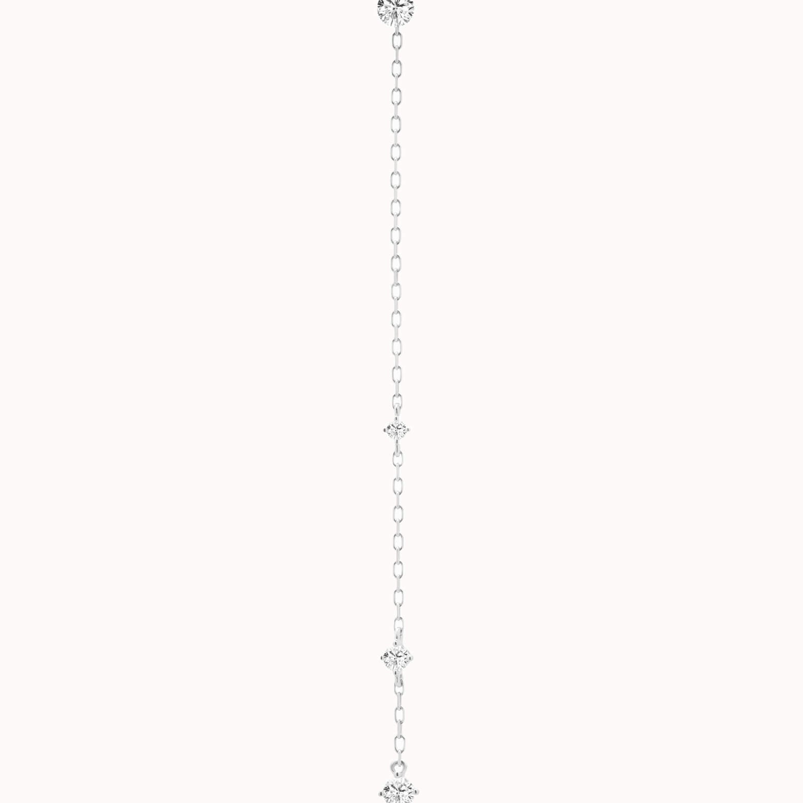 Aura round diamond drop earrings in solid white gold by Anate, front view