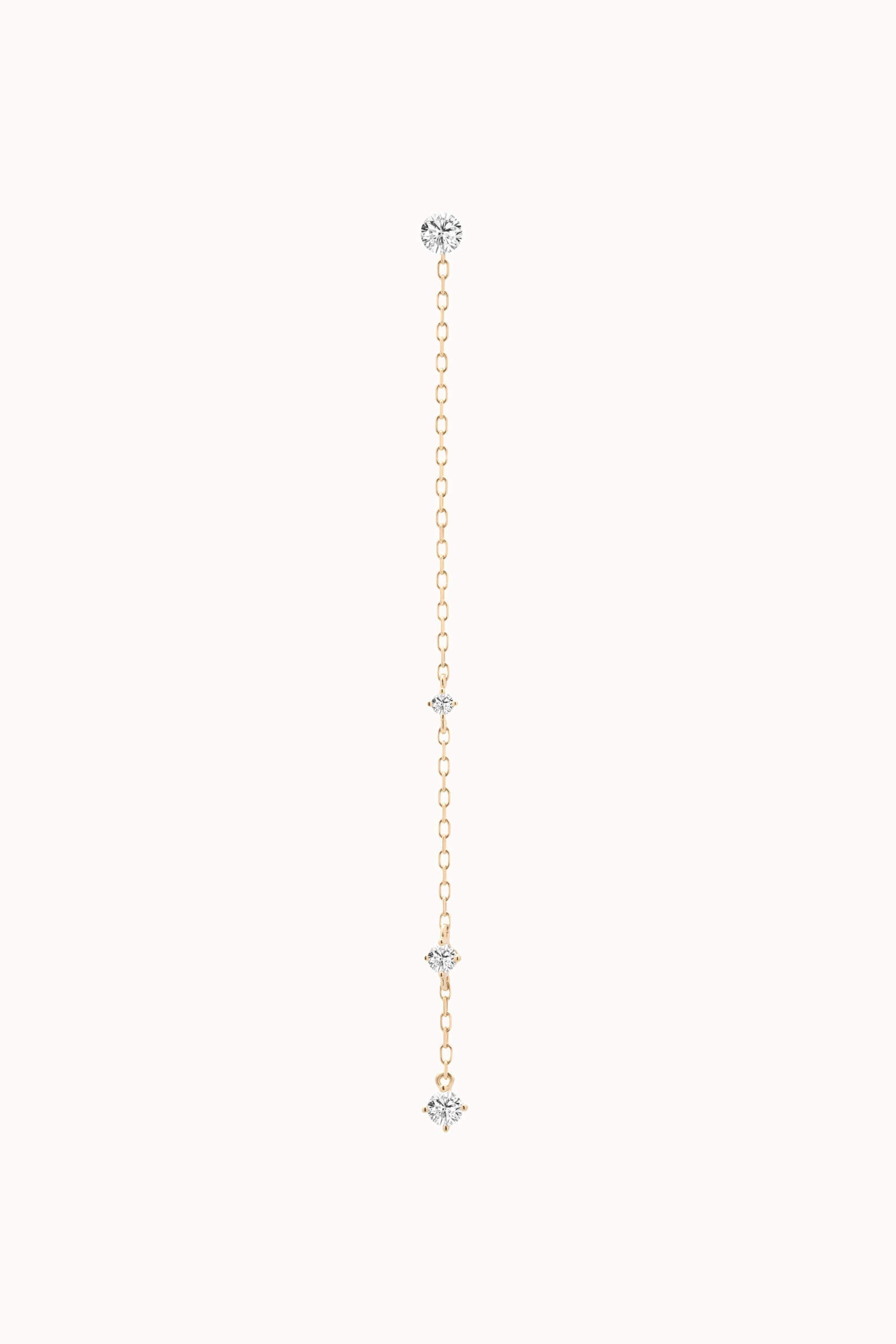 Round Diamond Drop Earrings - Solid White Gold - Aura