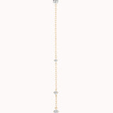 Aura round diamond drop earrings in solid yellow gold by Anate, front view