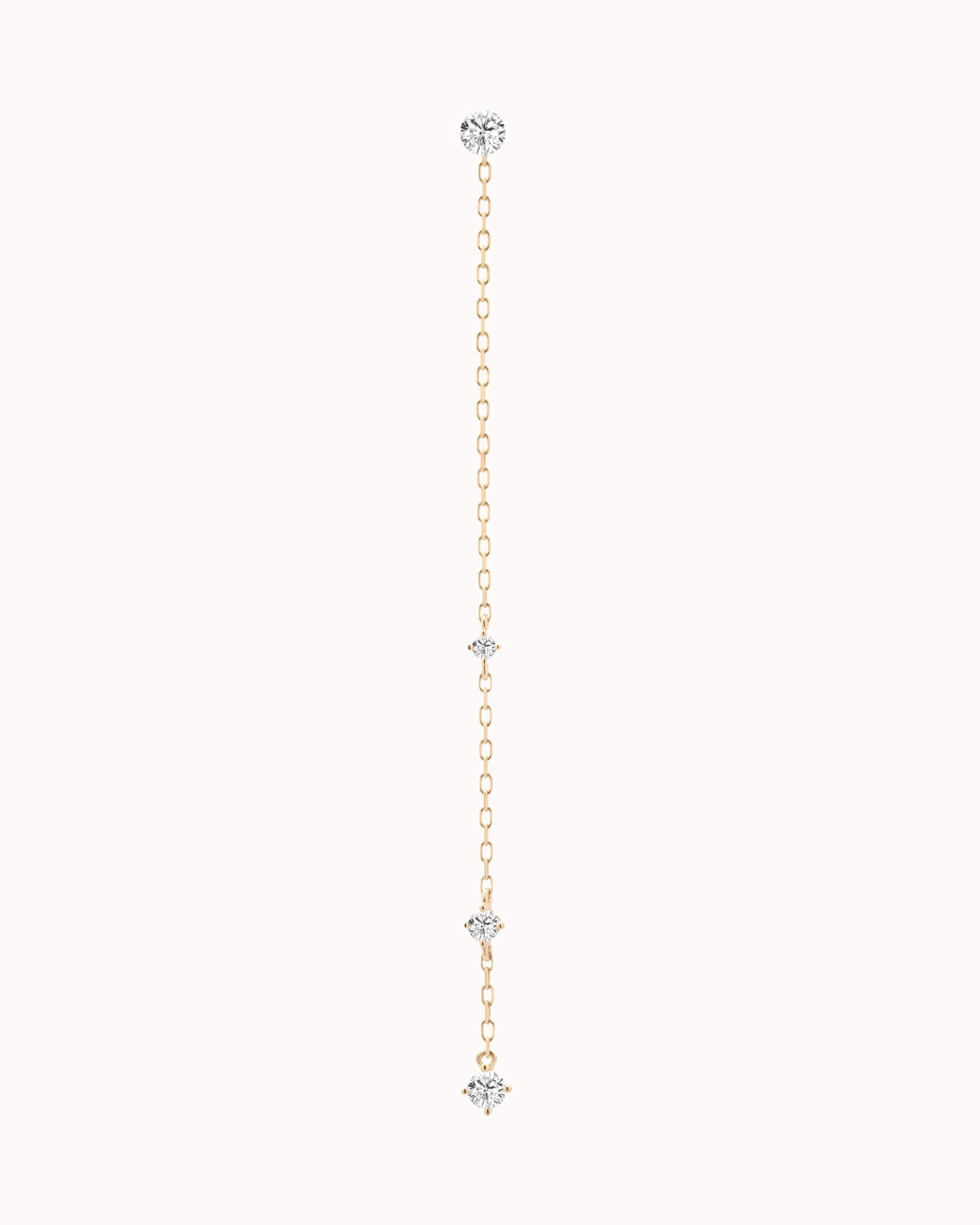 Aura round diamond drop earrings in solid yellow gold by Anate, front view
