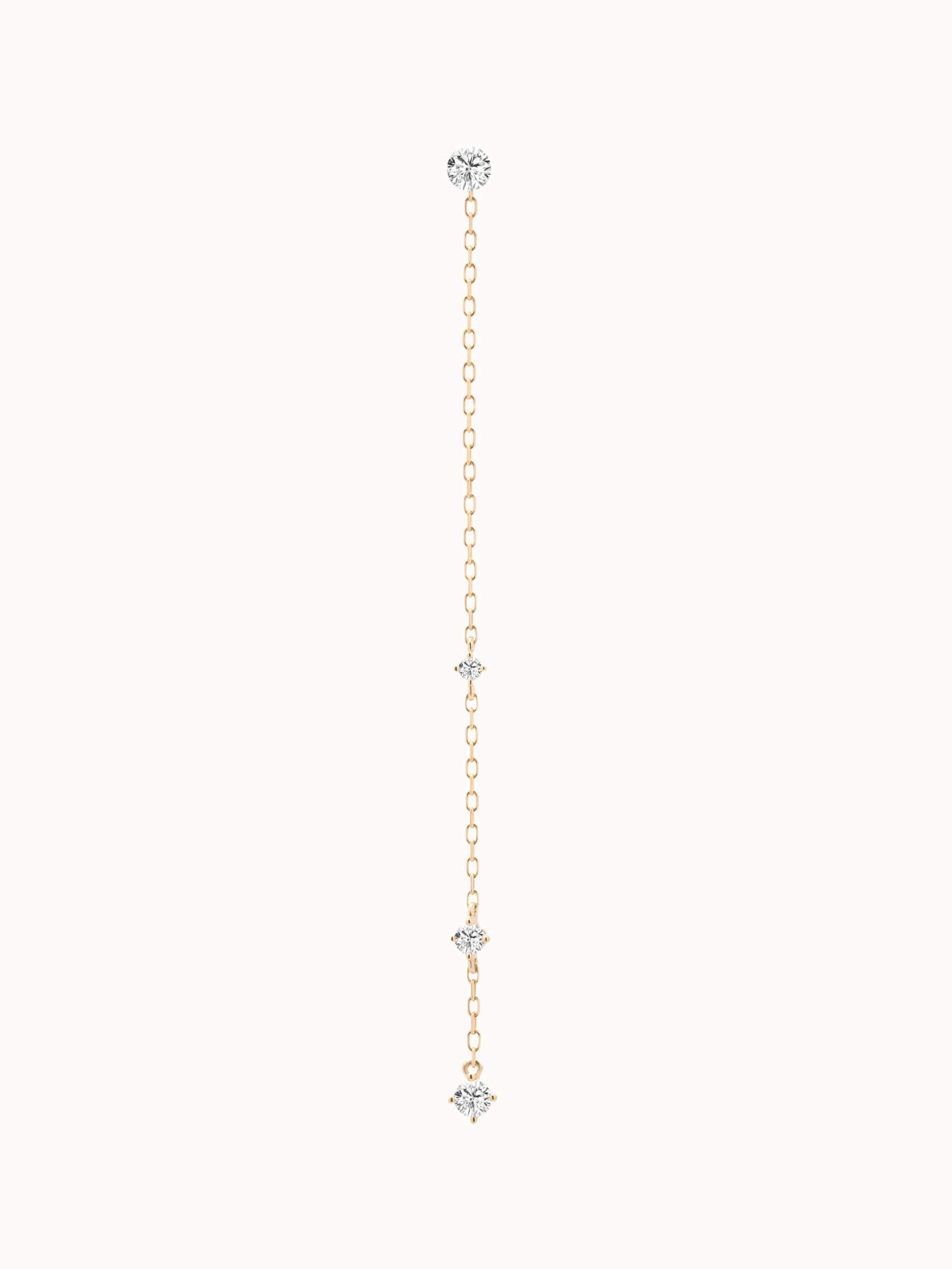 Aura round diamond drop earrings in solid yellow gold by Anate, front view