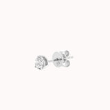 Astra round diamond stud earrings in solid white gold by Anate, front view variant--0.25ct
