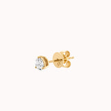 Astra round diamond stud earrings in solid yellow gold by Anate, front view variant--0.10ct