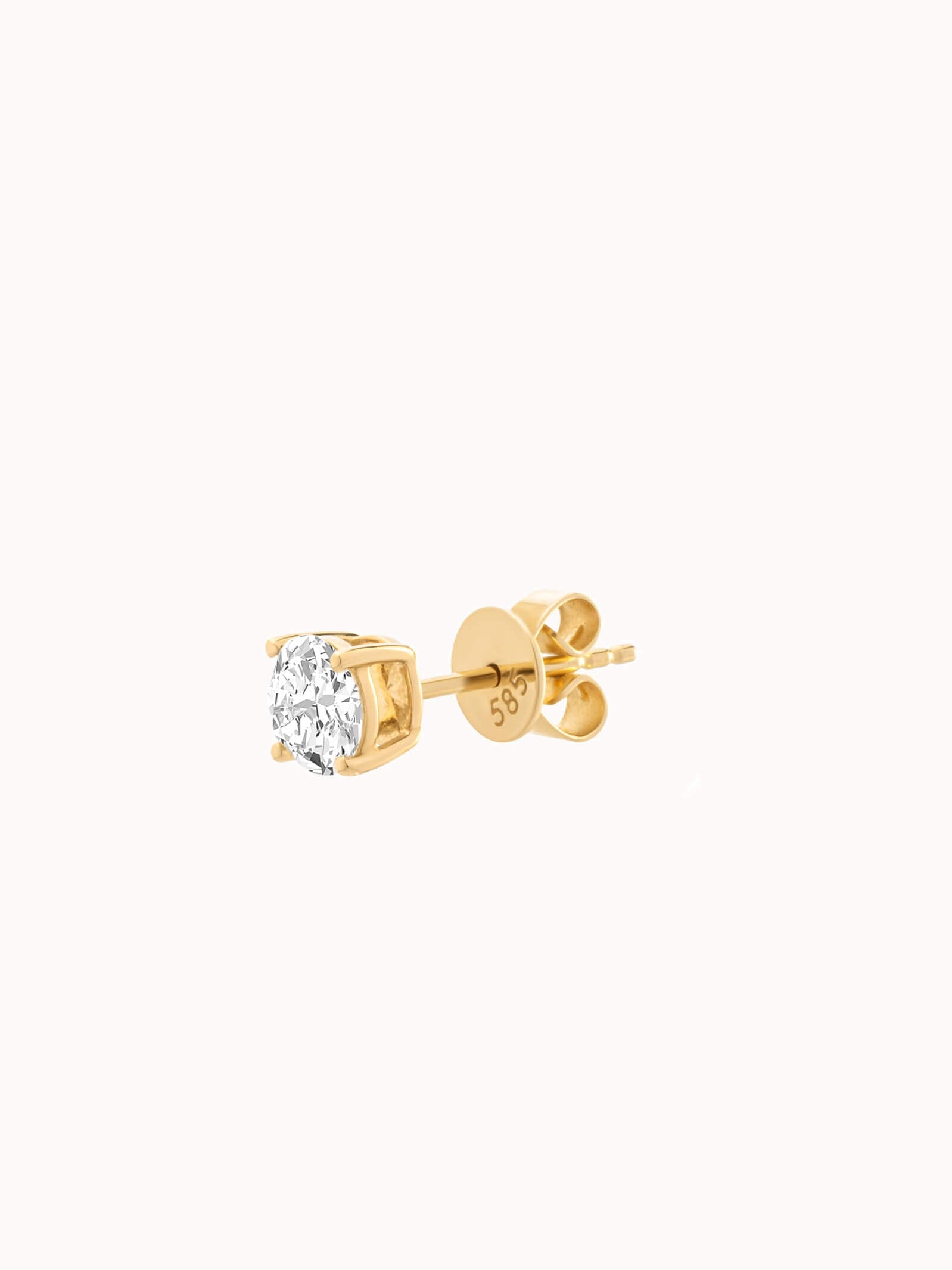 Round Diamond Stud Earrings - Solid Yellow Gold - Astra