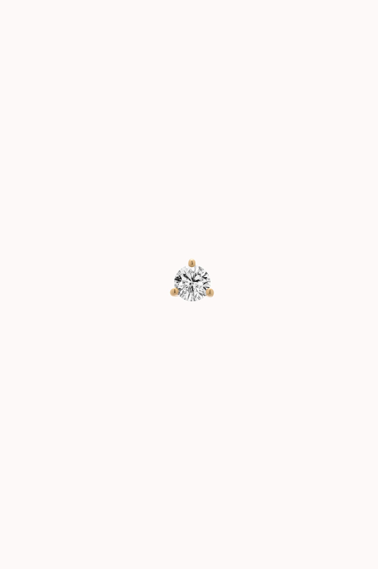 Round Diamond Stud Earrings - Solid Yellow Gold - Astra