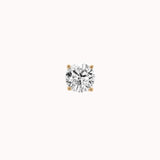 Astra round diamond stud earrings in solid yellow gold by Anate, front view variant--0.50ct