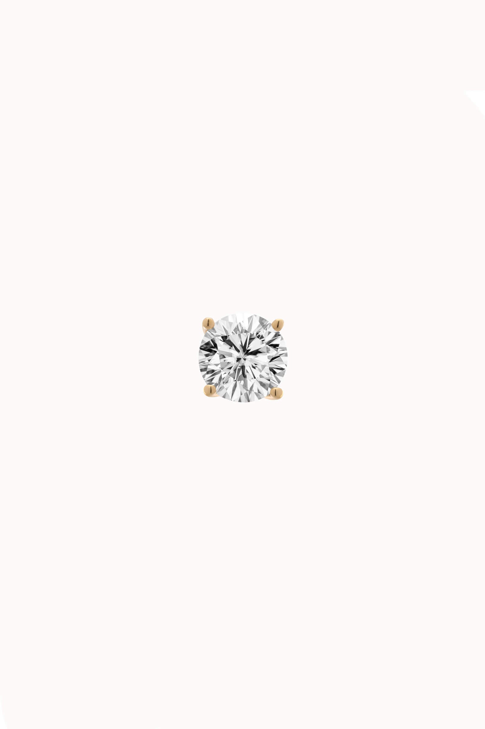 Round Diamond Stud Earrings - Solid Yellow Gold - Astra