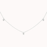 Elio three diamond necklace in solid white gold by Anate, front view